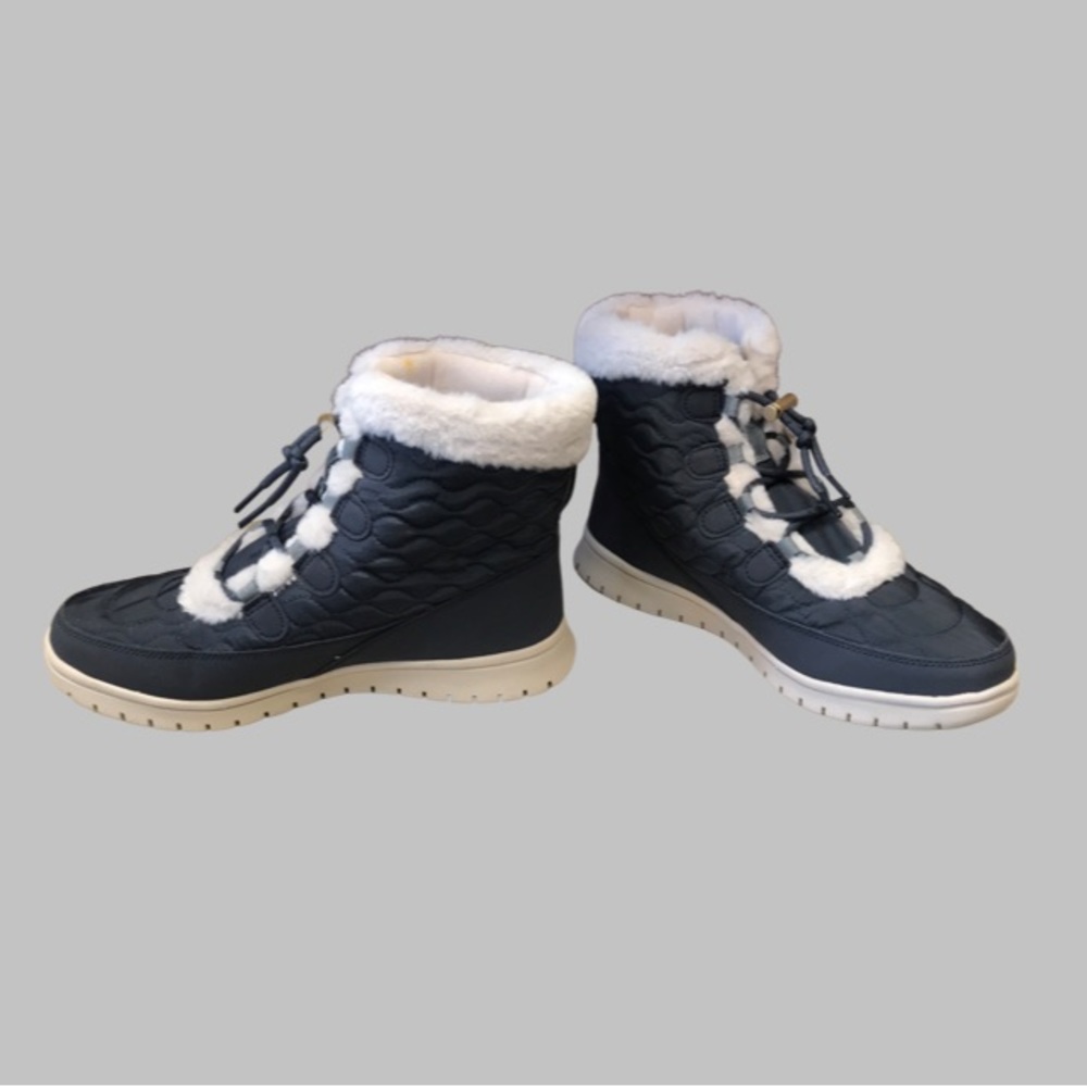 Women’s Ryka navy water repellent snow ankle boots, Size 8.5M - Picture 3 of 11